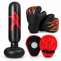 Aufblasbarer Boxsack & Handschuh-Set für Kinder – Schwarz