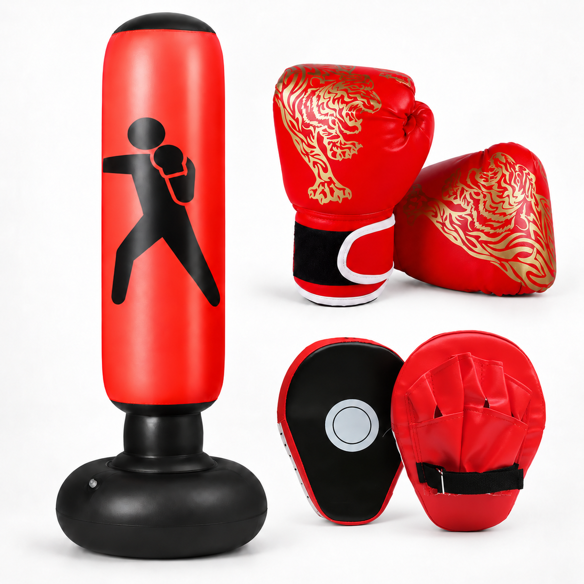 Kids Inflatable Boxing Bundle – Red | Ages 3–8