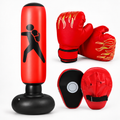 Boxsack-Set für Kinder mit Handschuhen – Rot