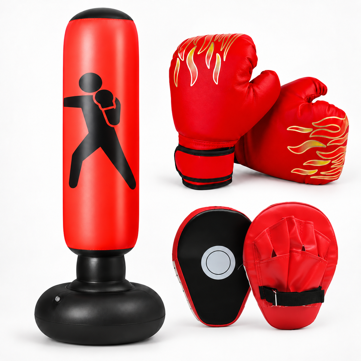 Kids Inflatable Boxing Bundle – Red | Ages 3–8