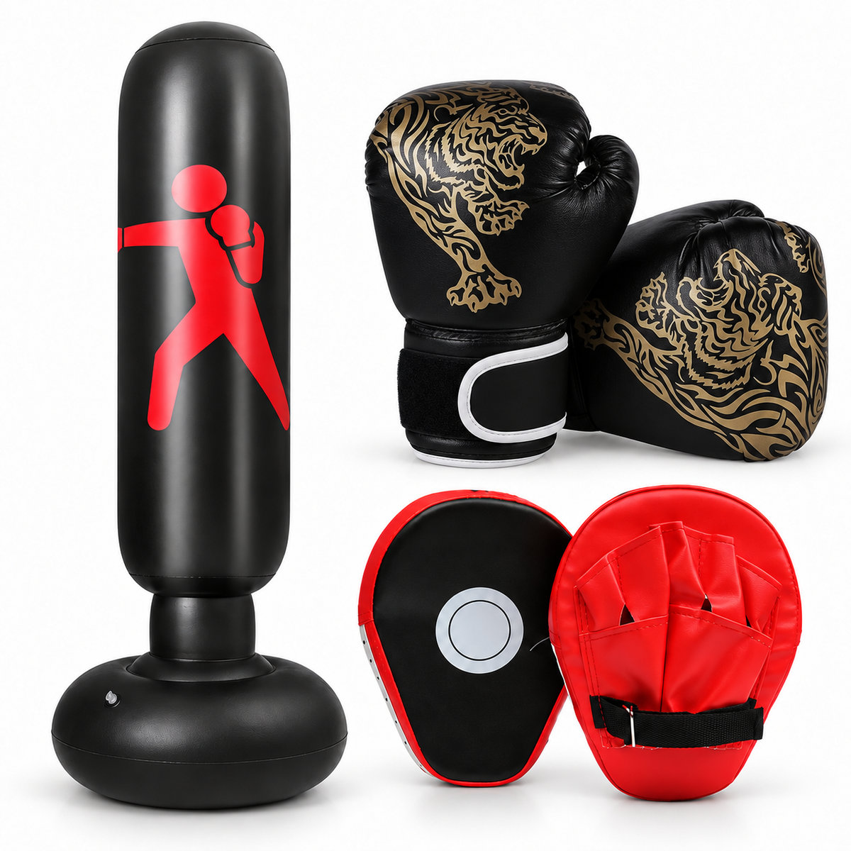 Kids Inflatable Boxing Bundle – Black | Ages 3–8